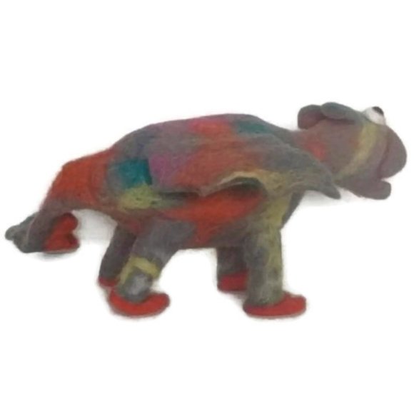 NEW ~ Felt Dinosaur Handmade in Nepal 34cm x 10cm and 110grams. - Picture 6 of 11